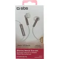 Produktbild: SBS In-Ear-Kopfhörer Metall Gold Kabel Annahmetaste Regulierungstaste