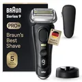 Produktbild: Braun Series 9 Pro+ Rasierer Herren Elektrisch, Elektrorasierer mit 5 Rasierelementen, Rasierapparat, Langhaarschneider ProTrimmer, Ladestation, 60 Min Akku, Wet&Dry, Made in Germany, 9510s, Schwarz