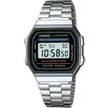 Produktbild: Casio Unisex Quartz Armbanduhr, 35.00mm GehäusegröÃŸe mit LCD digital Zifferblatt und Silber Metallarmband Armband A168WA-1YES