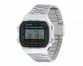 Produktbild: Casio Edelstahl Armband Uhr A168WA-1YES Klassik Retro Alarm Kalender silber BOX