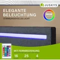Produktbild: Juskys Polsterbett Paris 90 x 200 cm mit LED, Lattenrost & Kunstleder Grau - Grau