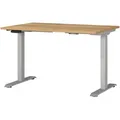 Produktbild: Novel Schreibtisch, Silber, Eiche, Metall, Holzwerkstoff, rechteckig, eckig, Kufe, 80x72-118x120 cm, Made in Germany, höhenverstellbar, in verschiedenen Holz-Dekoren erhältlich, Arbeitszimmer, Schreibtische, Bürotische