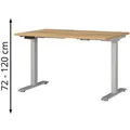 Produktbild: Germania Schreibtisch Jet, 7907-641, navarra eiche, elektrisch höhenverstellbar, 120 x 72-120 x 80cm