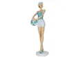 Produktbild: Moritz Dekofigur Dekofigur Retro Frau 33 cm mit Badeanzug und Ball, Polyresin Figuren Deko Geschenk Geometrische TierFigur Modern Skulptur