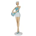 Produktbild: Retro Dekofigur Frau 11,5 x 10 x 33 cm mit Badeanzug und Ball Figur Polyresin