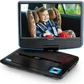 Produktbild: Lenco DVP-910BU - 9 Zoll tragbarer DVD-Spieler mit Kopfhörer und Kopfstützenbefestigung - integrierter Akku - USB-Eingang - Blau/Schwarz