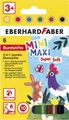 Produktbild: Eberhard Faber Buntstift Jumbo 3in1 mit Wachsmalstift, Aquarellstift und Buntstift, 6 Malstifte