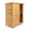 Produktbild: Gartenhaus mit 2-flügelige Tür 870x465x916 mm halbhoch aus Fichtenholz mit Pultdach für Garten, Terrasse & Balkon Gerätehaus Geräteschuppen Holzhaus Werkzeugschrank