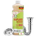 Produktbild: AlmaWin® Abflussreiniger [1L - 8 Anwendungen] Extra Stark gegen Verstopfung & Gerüche - Rohrreiniger Extrem Stark gegen Haare, Seifenrückstände & Mehr - Abfluss Reiniger mit Nachtkraftformel