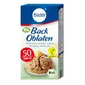 Produktbild: Küchle Bio Backoblaten 50mm | Vegan | Rund mit 50 mm Durchmesser | Zum Backen von Makronen | Innen zart, außen knusprig | 1 x 37g Packung