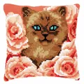 Produktbild: Vervaco Cross Stitch Kit: Kissen: K�tzchen Zwischen Rosen