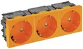 Produktbild: OBO Bettermann 6120505 Geräteeinsatz 3fach Steckdose (B x H x T) 135 x 45 x 40mm 1 St. Orange