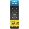 Produktbild: ABSINA AG1 LR621 Knopfzelle 10er Pack - 1,5V Alkaline Knopfzellen