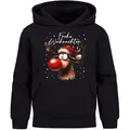 Produktbild: MoonWorks Hoodie Kinder Hoodie Weihnachtspullover Jungen Mädchen Rentier Rudolph schwarz 140