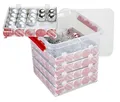 Produktbild: Sunware Q-Line Weihnachtsbox mit Tabletts für 125 Kugeln transparent rot 38 Liter