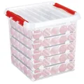 Produktbild: Sunware Weihnachtsbox Q-line 38L mit Einsatz für 125 Kugeln transparent rot