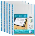 Produktbild: 10 Oxford Prospekthülle, DIN A4 mit farbigem Rand, PP, blau