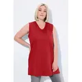 Produktbild: Ulla Popken Longtop Top V-Ausschnitt Relaxed ärmellos Baumwolle rot 66/68