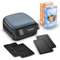 Produktbild: Tefal Snack Collection Sandwich- und Waffeleisen, 700 W, 2 mitgelieferte abnehmbare Plattensets, Antihaftbeschichtung, platzsparend, inkl. Rezeptbücher, Schwarz/Blau, SW8674F0