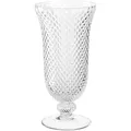 Produktbild: LEONARDO HOME Poesia Dekovase aus Glas auf Fuss, handgefertigte Deko-Vase mit eltegant strukturierter Oberfläche, Klar, Höhe: 30 cm, 1,9 l, 076433