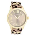 Produktbild: Oozoo Damenuhr C1097 IP-Gold/Taupe Animalprint Lederband 46 mm