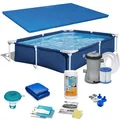 Produktbild: BESTWAY 7 in 1 Frame Pool Gartenpool Schwimmbecken Filterpumpe 221 x 150 x 43 cm