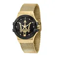 Produktbild: Maserati Herrenuhr, Potenza Kollektion, aus Edelstahl, Gelbgold PVD, mit Edelstahl-Armband - R8853108006