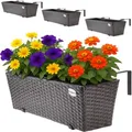 Produktbild: Polyrattan Blumenkasten 4er-Set Braun