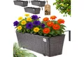 Produktbild: Casaria Blumenkasten, 4er Set 11 Liter Montagehalterung Indoor Outdoor Geländerkasten