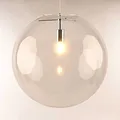 Produktbild: s.luce Orb Glaskugel Hängeleuchte Hängelampe Pendellampe Pendelleuchte Glaslampe, Farbe Schwarz/Klar, Größe Ø 40cm