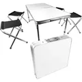 Produktbild: Campingtisch Set 5-teilig, Klapptisch mit 4 Camping Hocker