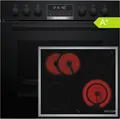 Produktbild: Bosch Einbauherd-Set 60cm schwarz Pyrolyse AirFry Glaskeramik NKN645GA2E 