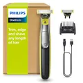 Produktbild: PHILIPS OneBlade 360 Face - elektrischer Rasierer & Trimmer, 2x 360 Klingen, verstellbarer 5-in-1-Trimmaufsatz, Nass- & Trockenrasur, Akku-USB, fürs Gesicht (QP2734/30)
