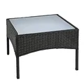 Produktbild: ESTEXO Polyrattan Beistelltisch Rattan Tisch Gartentisch Balkontisch Loungetisch Möbel (Schwarz)