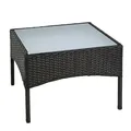 Produktbild: Polyrattan Beistelltisch Rattan Tisch Gartentisch Balkontisch Garten Möbel Glas