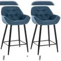 Produktbild: CLP 2er Set Barhocker Gibson blau/Stoff