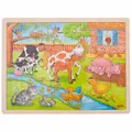 Produktbild: goki Einlegepuzzle Leben auf dem Bauernhof 57745 - Holzspielzeug Puzzle 48 Teile