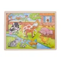 Produktbild: Puzzle Holzpuzzle Einlegepuzzle Leben auf dem Bauernhof 48 Teile Goki 57745