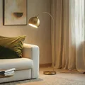 Produktbild: Lindby Bogenstehlampe Moisia, messingfarben, Metall, 148 cm Moisia, messing / gold, für Wohn- / Esszimmer, Metall, Modern, Stehlampe 9945383