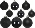 Produktbild: Weihnachtskugeln Kunststoff Mix 4-6cm 30er Set - Schwarz