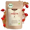 Produktbild: Hagebuttenpulver Bio 500g | ganze Hagebutte gemahlen | fruchtiges, süß-würziges Aroma | 100% Bio Hagebutten Pulver in Rohkostqualität | vom Achterhof