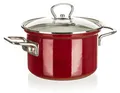 Produktbild: Topf, Klassischer Emailletopf, massiv, rot 16 cm 2,1 l