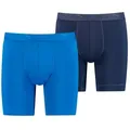 Produktbild: PUMA Langer Boxer PUMA MEN SPORT MICROFIBER LONG BOXERS (2er Pack) mit Logo-Bund blau XL