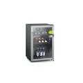 Produktbild: Severin Flaschenkühlschrank, mit integriertem Schloss und integrierter LED-Beleuchtung, 118 L Nutzinhalt, schwarz, silber, FSK 8840