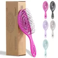 Produktbild: Ninabella Mini Haarbürste ohne Ziepen - Bürste für Reisen - Entwirrbürste für trockenes und nasses Haar - Detangler Bürste - Hair Brush - Pink