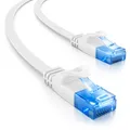 Produktbild: deleyCON 10m CAT6 flaches Patchkabel Flachkabel Netzwerkkabel LAN Kabel Weiß