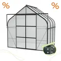 Produktbild: SET Vitavia Gewächshaus Diana 5000 4mm HKP 264x195 Alu schwarz +Fundamentsrahmen