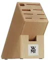Produktbild: WMF Messerblock ohne Messer, unbestückt, Holz, Buchenholz, leer, für 6 Messer, 1 Fleischgabel, 1 Wetzstahl, 1 Schere