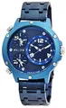 Produktbild: Unbekannt Elite Herrenuhr Blau Analog Triple Time Weltzeit 3 Zeiten Zeitzonen Metall Quarz 3 Bar Armbanduhr