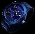 Produktbild: Elite Große Herren Armband Uhr Blau 3 Uhrzeiten Tritimer
